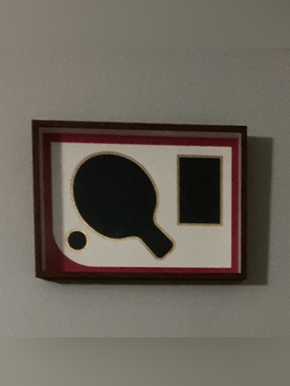 Modern Table Tennis Wall Art Framed Ping Pong Paddle Shadow Box Decor